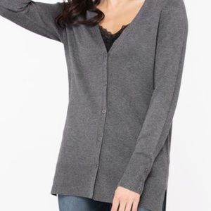 Front Buttoned V Neck Cardigan.